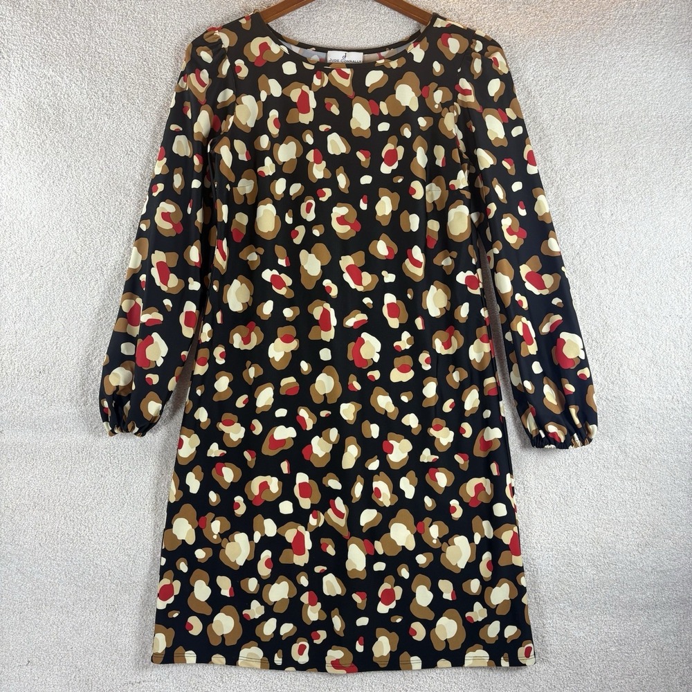 JUDE CONNALLY Dress Womens Size Small Sheath Animal Leopard Print 3/4 Sleeve